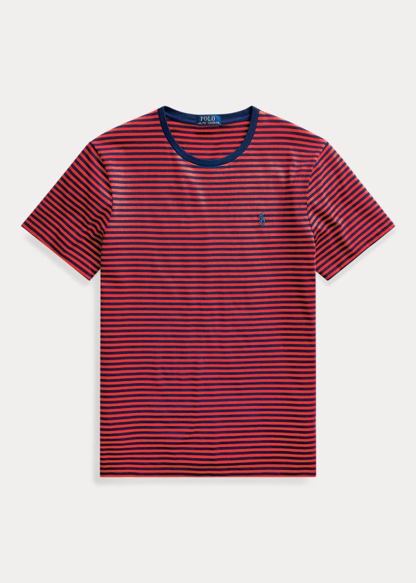 Polo Ralph Lauren Custom Slim Striped T Shirt Herre Danmark (XCOIL1273)